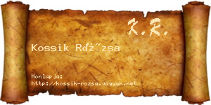 Kossik Rózsa névjegykártya